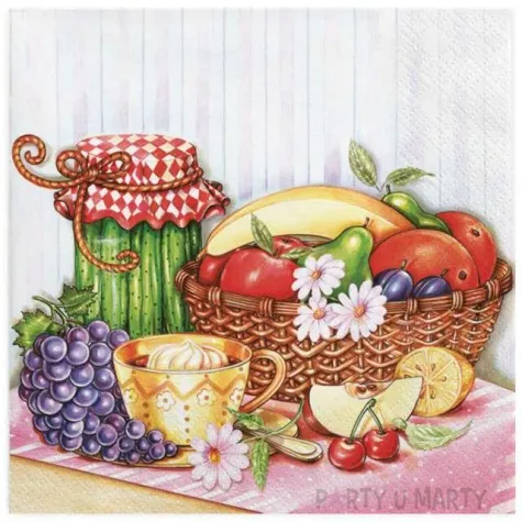 serwetki kosz owocow z ogorkami maki 33 cm 20 szt