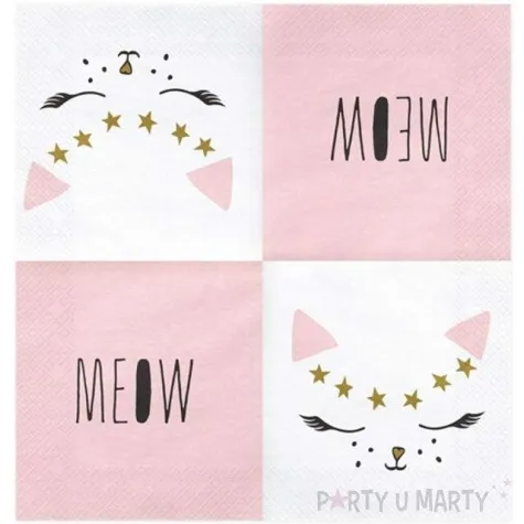 serwetki kotek biale 33 cm 20 szt