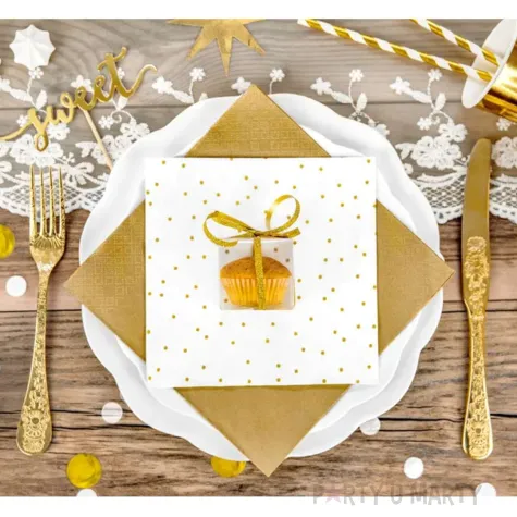 serwetki kropeczki biale partydeco 33 cm 20 szt