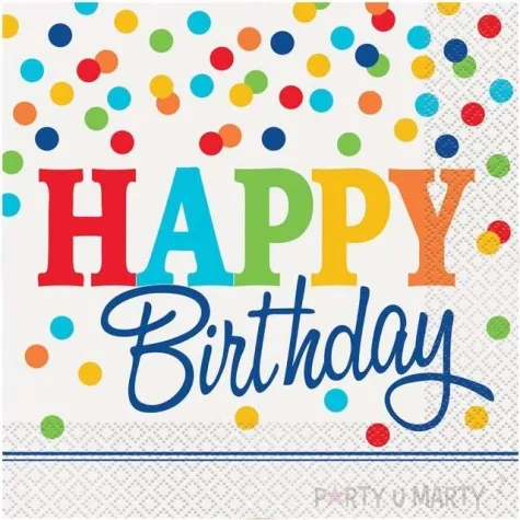 serwetki kropeczki kolorowe unique 33 cm 16 szt