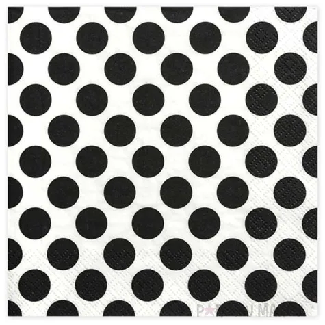 serwetki kropki biale czarne 33 cm 20 szt