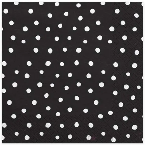 serwetki kropki czarne partydeco 33 cm 20 szt