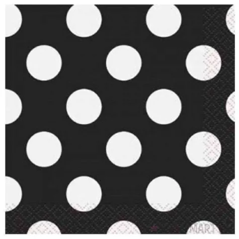 serwetki kropki czarne unique 33 cm 16 szt