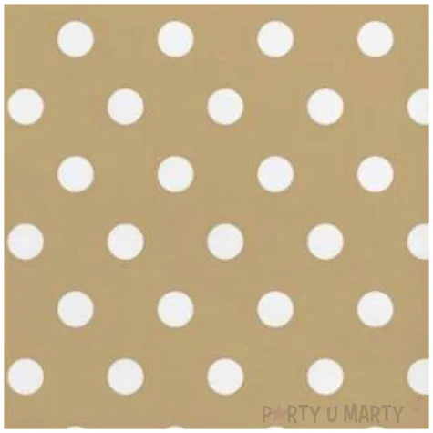 serwetki kropki duze bezowe maki 33 cm 20 szt