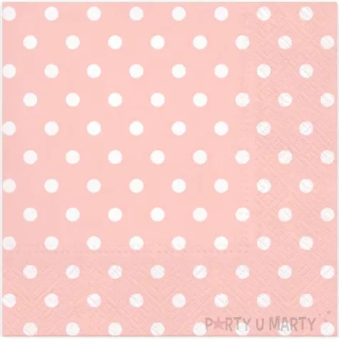 serwetki kropki duze rozowe partypal 33 cm 10 szt