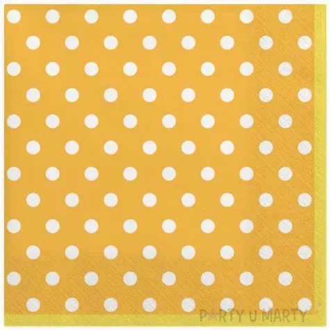 serwetki kropki duze zolte maki 33 cm 20 szt