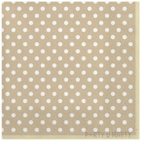 serwetki kropki male bezowe maki 33 cm 20 szt