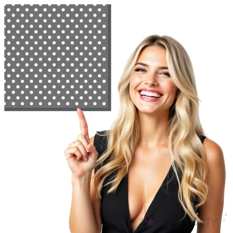 serwetki kropki male grafitowe maki 33 cm 20 szt