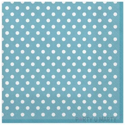 serwetki kropki male niebieskie maki 33 cm 20 szt