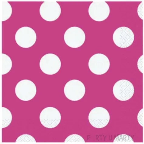serwetki kropki rozowe unique 25 cm 16 szt