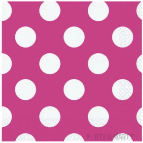 serwetki kropki rozowe unique 33 cm 16 szt