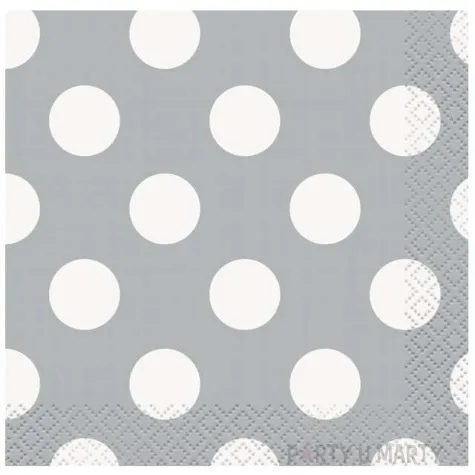 serwetki kropki srebrne unique 25 cm 16 szt