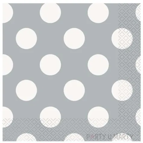 serwetki kropki srebrne unique 33 cm 16 szt