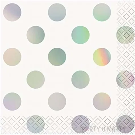 serwetki kropki unique opalizujace 33 cm 16 szt