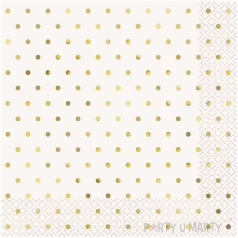 serwetki kropki unique zlote metaliczne 33 cm 16 szt
