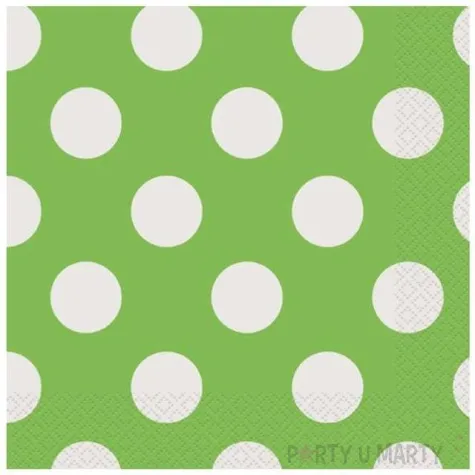 serwetki kropki zielone unique 33 cm 16 szt