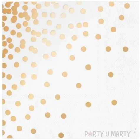 serwetki kropki zlote biale partypal 33 cm 10 szt