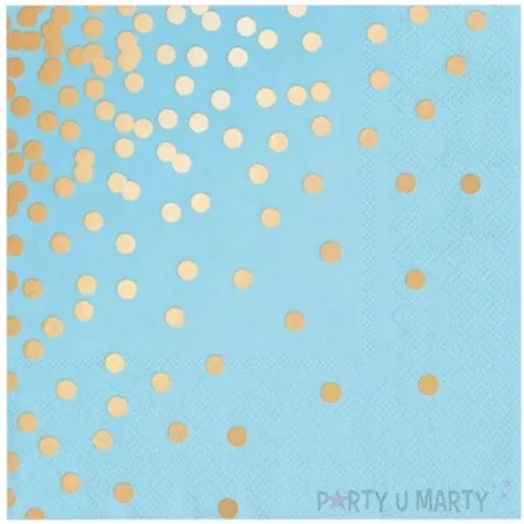 serwetki kropki zlote blekitne partypal 33 cm 10 szt