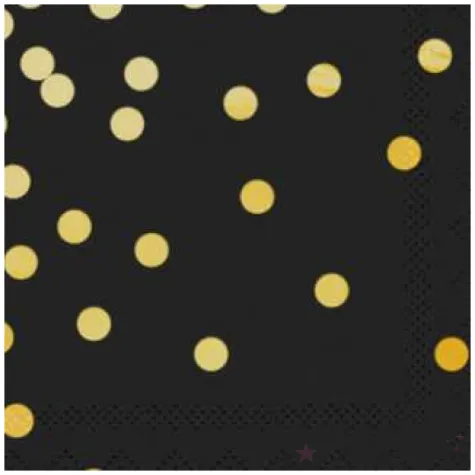 serwetki kropki zlote czarne partypal 33x33 cm 10 szt