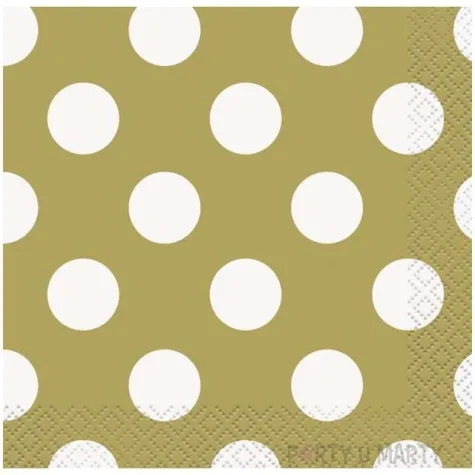 serwetki kropki zlote unique 25 cm 16 szt