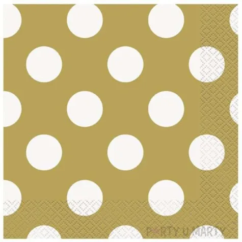 serwetki kropki zlote unique 33 cm 16 szt