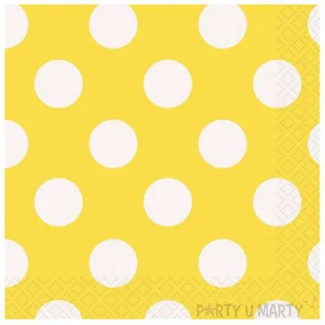 serwetki kropki zolte unique 33 cm 16 szt