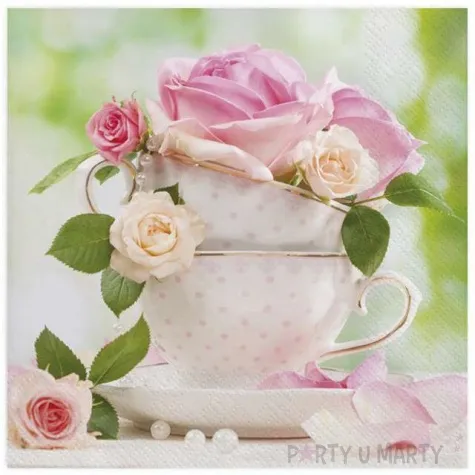 serwetki kubek roz maki 33 cm 20 szt