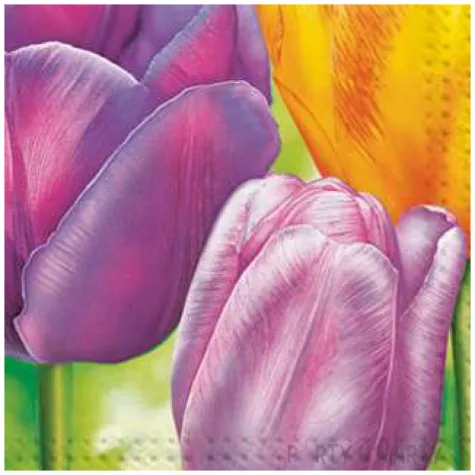 serwetki kwiaty 3 tulipany maki 33 cm 20 szt