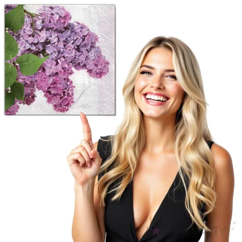 serwetki kwiaty bez fioletowy maki 33 cm 20 szt