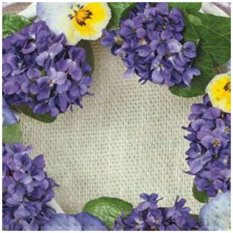 serwetki kwiaty fioletowy wieniec maki 33 cm 20 szt