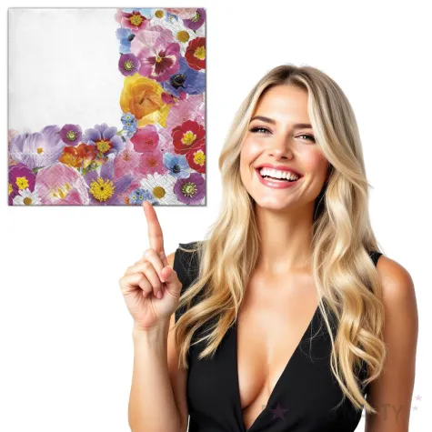 serwetki kwiaty kompozycja maki 33 cm 20 szt