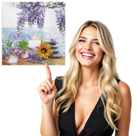 serwetki kwiaty na lte morza maki 33 cm 20 szt