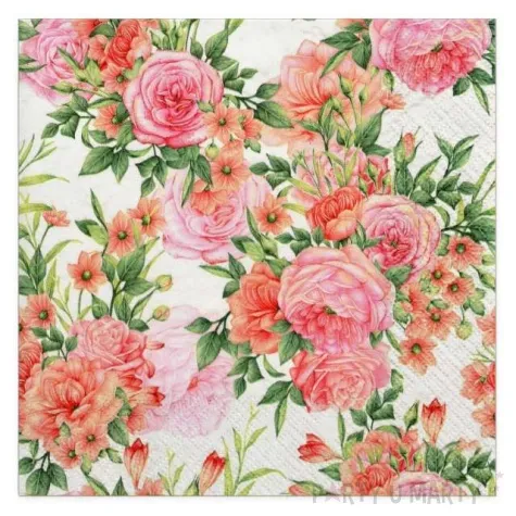 serwetki kwiaty rozy i galazki maki 33 cm 20 szt