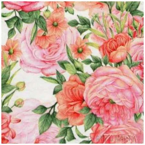 serwetki kwiaty rozy i galazki maki 33 cm 20 szt