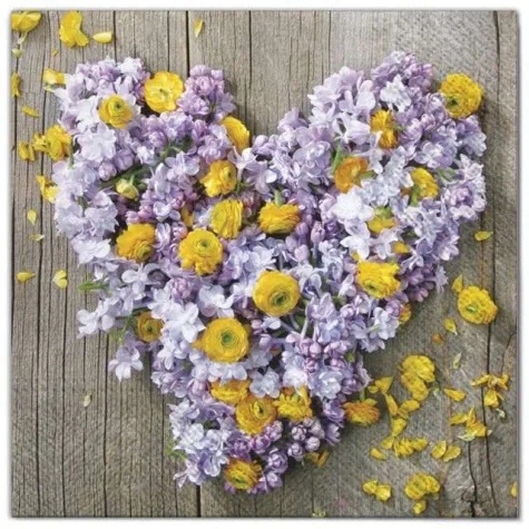 serwetki kwiaty serce maki 33 cm 20 szt