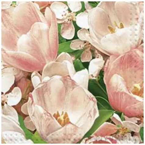 serwetki kwiaty tulipany rozowe maki 33 cm 20 szt