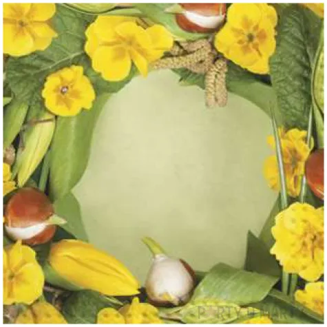 serwetki kwiaty wieniec z pierwiosnkow maki 33 cm 20 szt