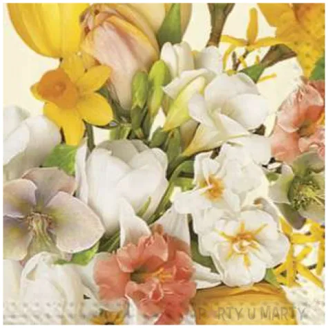 serwetki kwiaty zolty bukiet maki 33 cm 20 szt