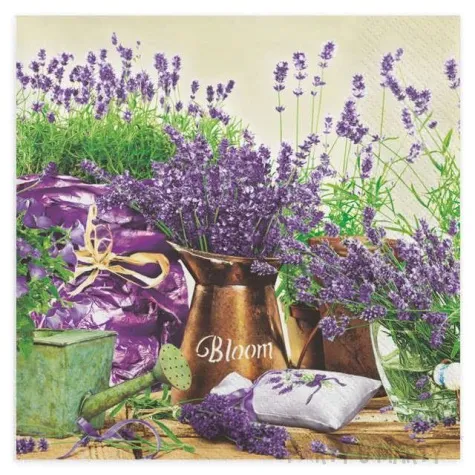 serwetki lawenda w dzbankach maki 33 cm 20 szt