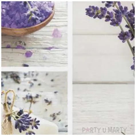 serwetki lawendowe rustykalne spa maki 33 cm 20 szt