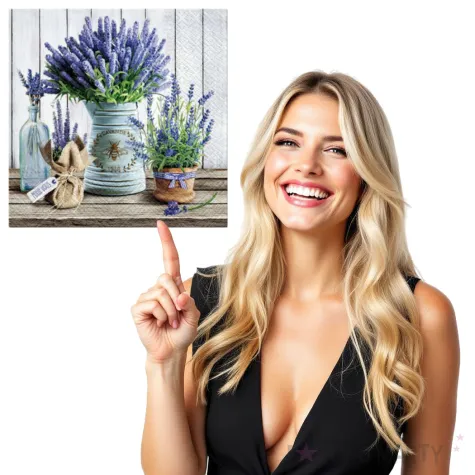 serwetki lawendowy bukiet paw 33 cm 20 szt