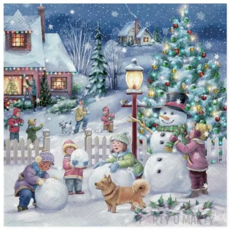 serwetki lepienie balwana na wsi maki 33 cm 20 szt