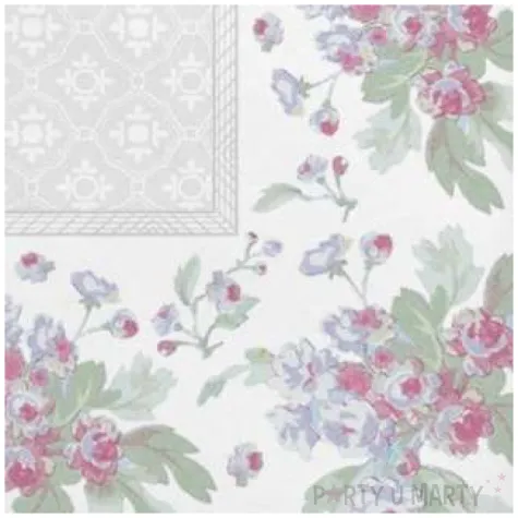 serwetki lisciasty ornament ze wzorem damasku maki 33 cm 20 szt