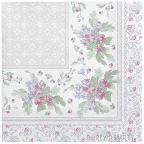 serwetki lisciasty ornament ze wzorem damasku maki 33 cm 20 szt