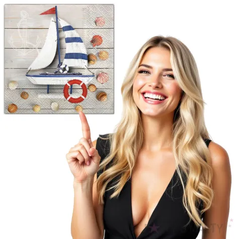 serwetki lodka i muszle maki 33 cm 20 szt