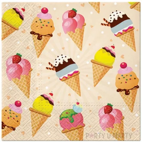 serwetki lody rozki paw 33 cm 20 szt