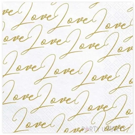 serwetki love biale 33 cm 20 szt