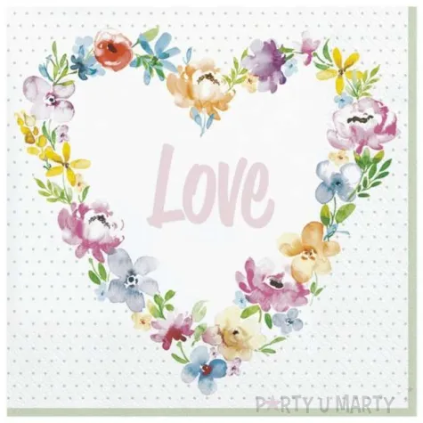 serwetki love kwieciste serce maki 33 cm 20 szt