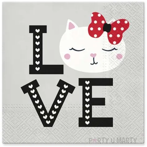 serwetki lovely cat paw 33 cm 20 szt