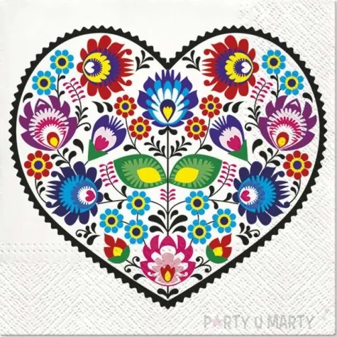 serwetki lowickie serce paw 33 cm 20 szt